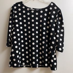 Size 3X black polka dot  blouse